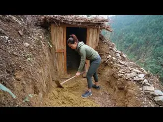 Woman Builds Hidden Underground Shelter in the Mountains in