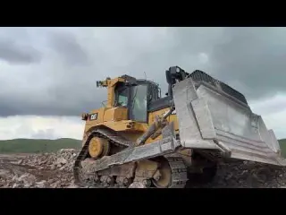 Caterpillar D9T Bulldozer Working On A Construction Site