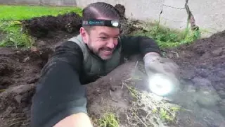 Geheimnis unter der Erde Boden bricht ein Ich untersuche
