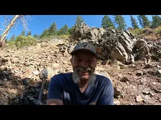 The search for larger gold has me looking into a steep gully