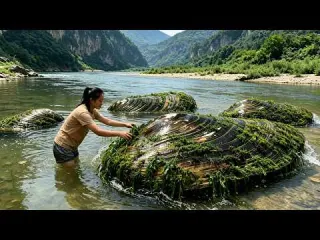 How many beautiful pearls and gems can a super large clam