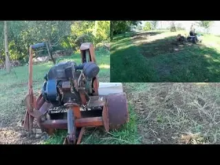 Testing out Brinly model VV 330 Tiller in thick weeds vs