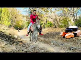 Village Life Iran Traditional Cooking Donkey Riding With