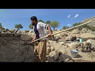 Building a Winter Shelter from Mud Stone Nomadic Life in