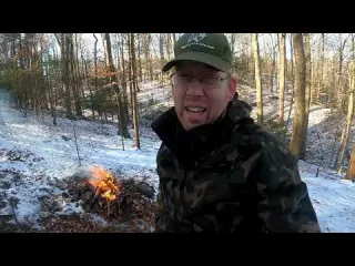 Campfire Prime Rib Roast Cooking Christmas Feast over