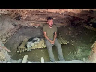 Building a Secret Survival Shelter Under a Giant Tree