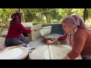 ODUN ATEŞİNDESACDA YUFKA EKMEK YAPIMI