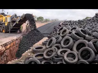 How They Make Brand New Roads From Millions of Used Tires