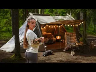 Hours Solo Camping in a Wild Bog Fishing with My Dog