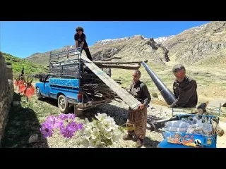How do nomads transport firewood to cold regions before