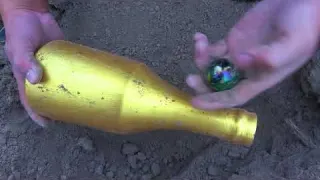 The boy searched for treasure in the wild and found super