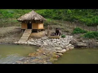 Harvesting Potatoes at My Forest Farm by the Waterfall