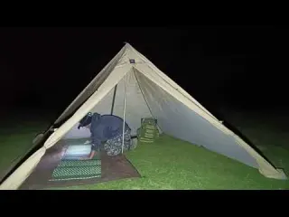 Camping Overnight in Rain Storm Hot Tent at 1 000m Elevation