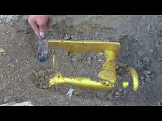 Looking for treasure on the hillside I found a golden horse