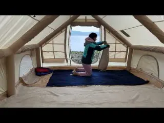 Solo Girl Camping by the Lake Cozy Autumn Wilderness Escape