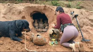 Strange ancient bronze treasure buried between two large