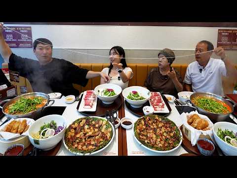 코스로 즐기는 장원갑칼국수! 샤브칼국수부터 통새우 해물파전 복숭아 비빔만두, 볶음밥까지 먹방!!