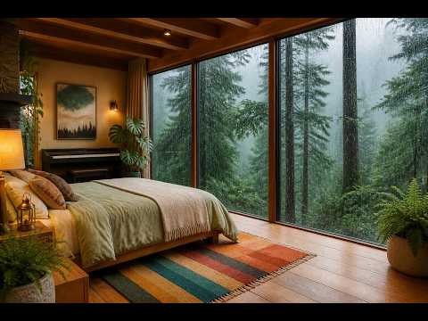 Natural Forest Bedroom in the Rain - Heavy Rain Sounds +