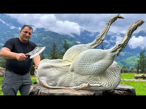 Cooking A Whole Huge Ostrich The Recipe Of The Dish That