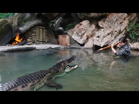 Dangerous Moment: Crocodile Attacks While I Fish Near My