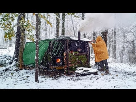 Winter Bushcraft Camping in Heavy Snow – Survival Skills &