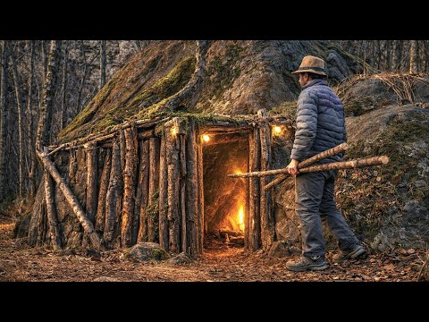 Extreme Bushcraft Camping | Building a Survival Shelter in