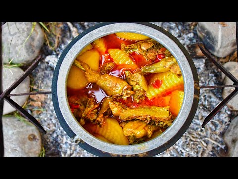 Red Chicken Stew Recipe | Azerbaijan Cooking | Asmr food
