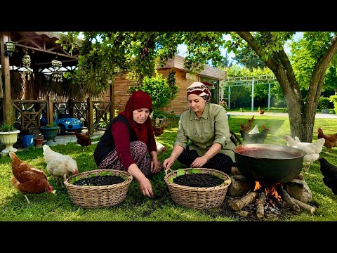 Köy Hayatı Odun Ateşinde Kara Dut Yapımı Belgesel Flim 4K