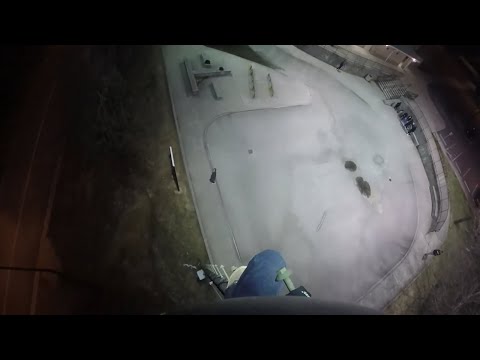 Cool Bmx tricks at old skatepark, with 60ft light pole climb