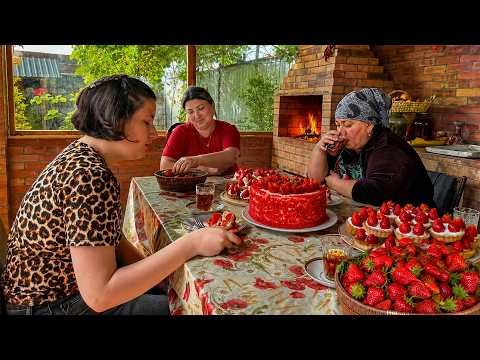 A Day in the Village: Fresh Strawberry Harvest, We Baked