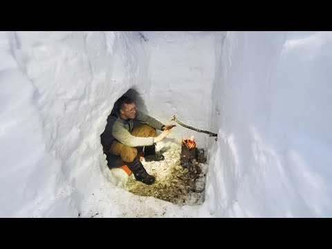 Survival Camping 9ft/3m Under Snow - Giant Winter Bushcraft