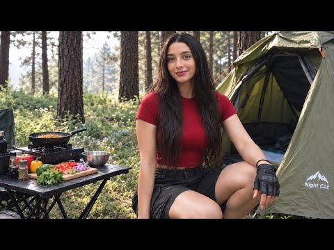 Deep Forest Solo ASMR Camping in Rain | Solo Camping &