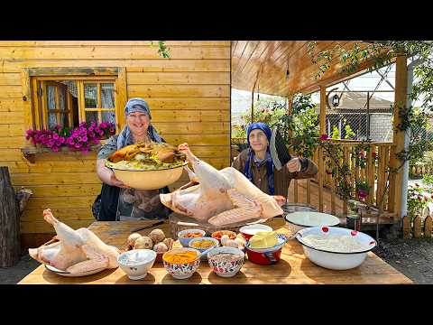 Grandma Cooked an Incredible Meal with Giant Turkey! Mix of