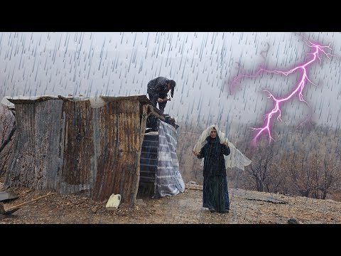 Heavy rain in the mountains Battle for survival in the