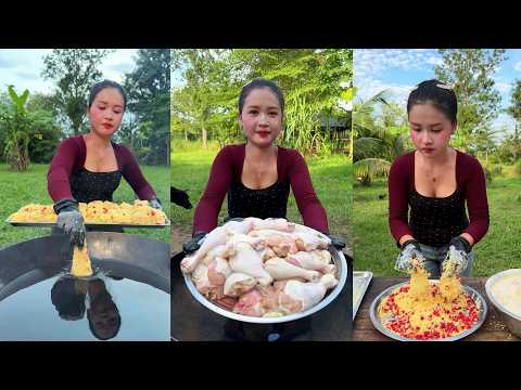 Cooking spicy fried chicken and eat recipe