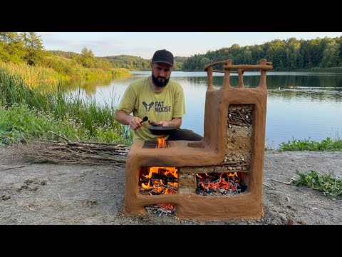 Building a Clay Stove for Wilderness Survival bushcraft