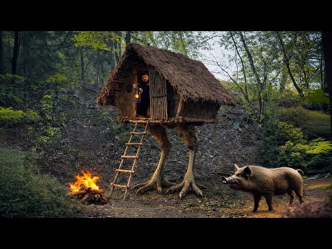 Building a Mini Clay Hideout on an Old Stump for Bushcraft