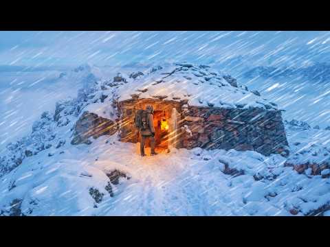 I Built a Stone house Shelter to Survive This Frozen