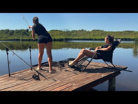 Girl Fishing AloneСooking Solo Сamping Relaxing Sounds