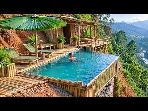 I Built a Huge Bamboo Infinity Swimming Pool & Hidden