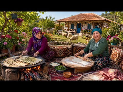 Köy Hayatı Odun Ateşinde Gözleme Yapımı Köy Yaşamı
