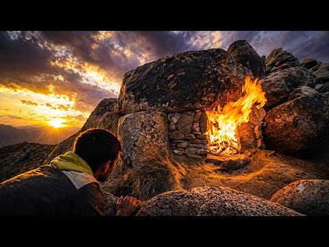 Ibuilt a hidden stone shelter to survive the mountains