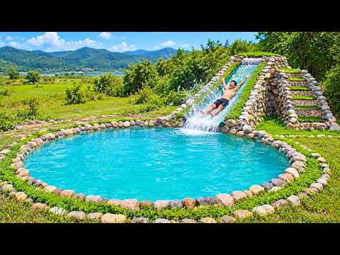 Wild Man Built A Giant Stone Water Slide & Swimming Pool by