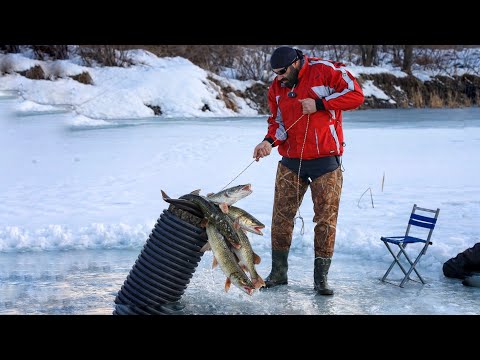 Fishing with a Pipe System in the Middle of a Frozen Lake
