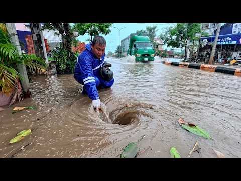 Clear clogged drainage systems and restore the flow of