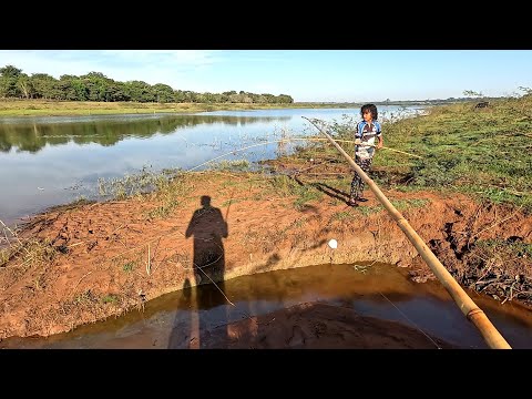 Pescaria de Traíra gigante e Oscar,O Rio secando os buracos
