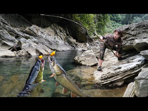 make many fishing rods to catch stream fish, make clay