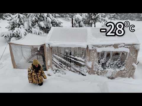 -28 DERECEDE 3 GECE 4 GÜN KAR KAMPI ÇADIRIMIZ BUZ TUTTU