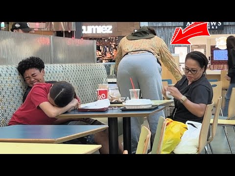 Fat Guy Farts In People Faces While They Eat