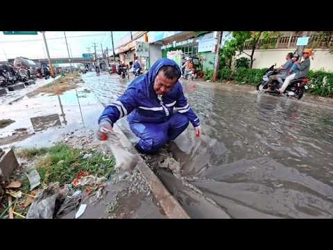 The huge storm drain has cleared the floodwaters, finally